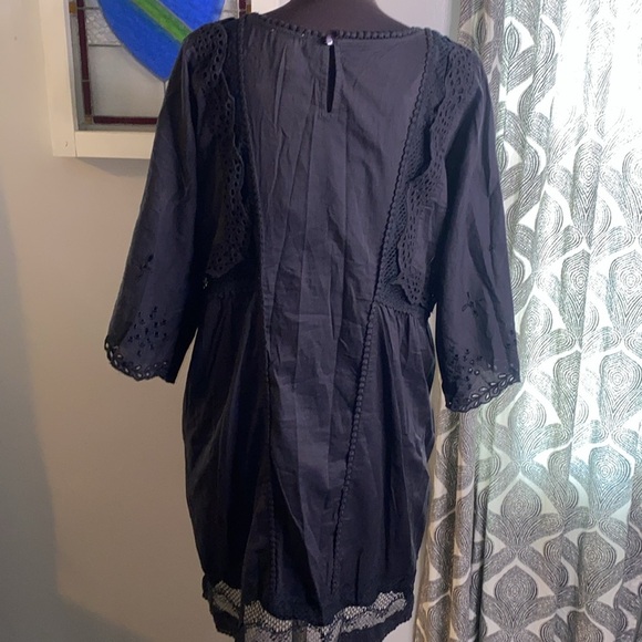 Sundance Black Embroidered Dress with slip lining - Picture 5 of 7